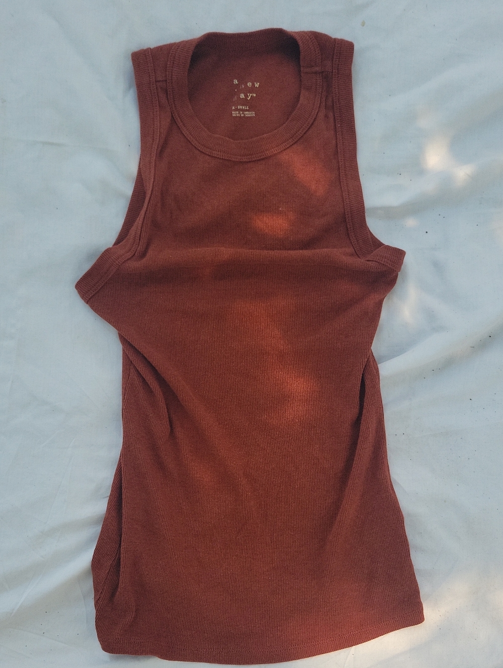 A New Day Women’s Ribbed Tank Top - Rust Brown Size XS